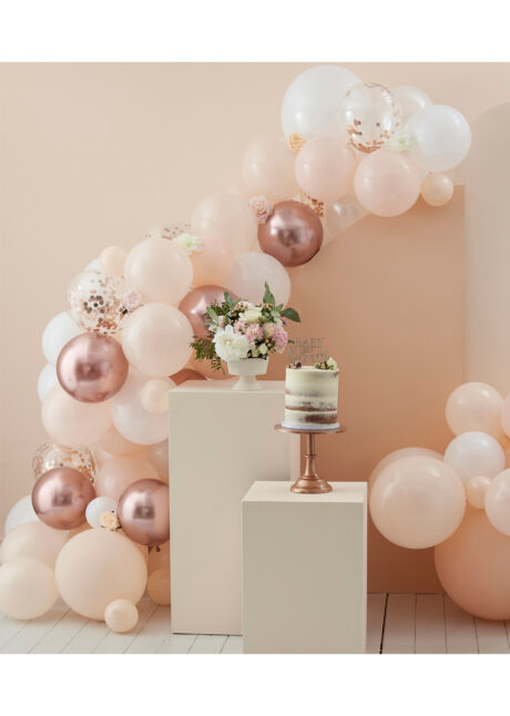 ARCHE-BALLONS-PECHE-BLANC-ROSE-GOLD-GINGER-RAY, Arche Guirlande de Ballons, Blancs, Pêche, Rose Gold, Ginger Ray