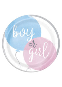 assiettes baby shower, baby shower révélation, assiettes boy or girl, assiettes fille ou garçon, Vaisselle Baby Shower, Assiettes Ballons Boy or Girl