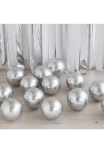 ballons argent, mini ballons argent chrome, petits ballons latex argent, petits ballons pour arches, ballons ronds