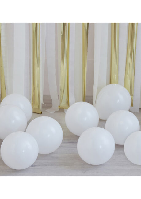 mini ballons, ballons blancs ronds, petits ballons latex, petits ballons bleus, arche de ballons, 40 Ballons 5″ en Latex, Blancs, Ginger Ray