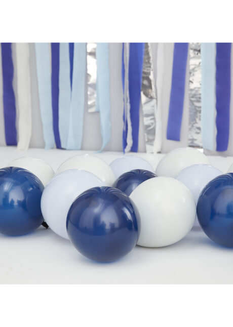 mini ballons, ballons bleus ronds, petits ballons latex, petits ballons bleus, arche de ballons, 40 Ballons 5″ en Latex, Bleus et Gris Perle, Ginger Ray