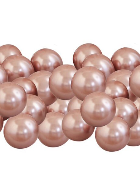 ballons rose gold, mini ballons argent chrome, petits ballons latex dorés, petits ballons pour arches, ballons ronds, 40 Ballons 5″ en Latex, Rose Gold Chrome, Ginger Ray