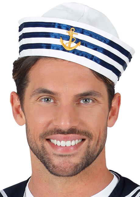 bob de marin, béret de marin, chapeau de marin, bob de la marine, chapeaux marins paris, Bob Marin, Rayures Bleues Satinées