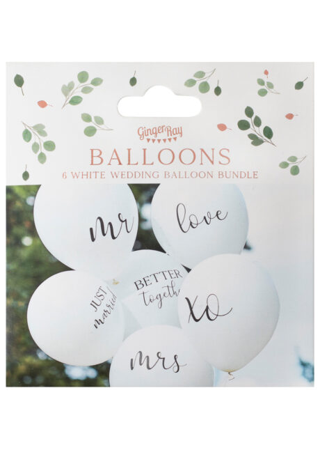 bouquet ballons mariage, ballons mariée, ballons pour mariage, Bouquet de Ballons Blancs de Mariage, Ginger Ray