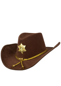 chapeau cowboy, chapeau sherif, chapeau cowboy marron