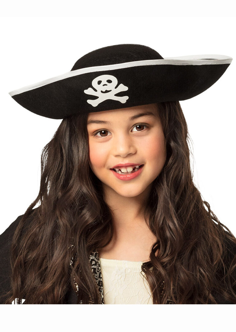 Boland - Chapeau de pirate Capitaine pour enfants, 57 cm | Chapeau tricorne avec tête de mort, costumes de pirate, carnaval, soirées à thème, corsaires, déguisement pour enfants Boland - Chapeau de pirate Capitaine pour enfants, 57 cm | Chapeau tricorne avec tête de mort, costumes de pirate, carnaval, soirées à thème, corsaires, déguisement pour enfants