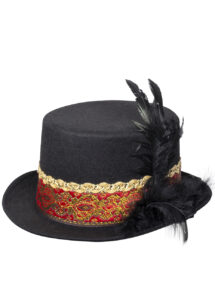 chapeau steampunk, chapeau festival, chapeau steampunk plumes, Chapeau Haut de Forme Steampunk, Ruban et Plumes