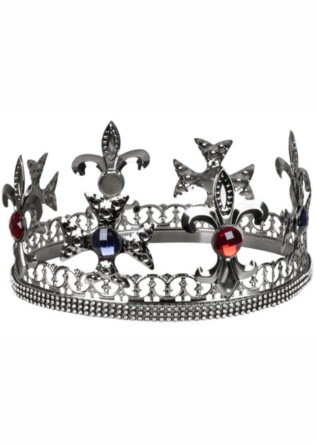 couronne de roi métal argent, couronne roi luxe, Couronne de Roi en Métal Argent, Pierres et Strass