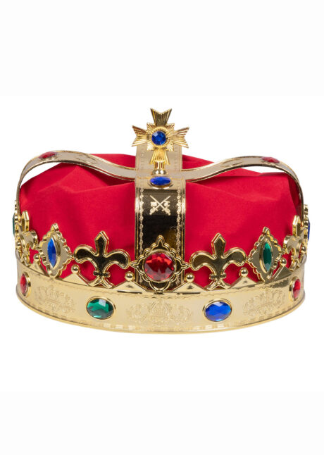 couronne de roi enfant, couronne royale enfant, Couronne de Roi, Tissu Rouge et Métal Doré, Enfant