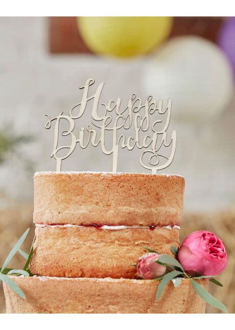 cake topper, décorations gateau, déco pour gâteau, GINGER RAY, Décoration Gâteaux en Bois, Topper Anniversaire Ginger Ray