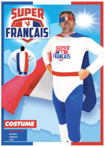 déguisement super français, super héros, déguisement humour, déguisement supporter France