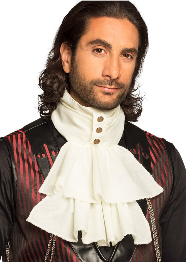 Col Victorien En Tulle Pour Costume Halloween ENSTAB - Accessoire Clown, Gothique, Carnaval, Cosplay Adulte