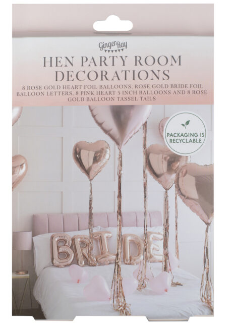 décor ballons bride to be, décorations ballons evjf, décorations ballons coeurs rose gold, Bouquet de Ballons Bride pour EVJF, Ginger Ray