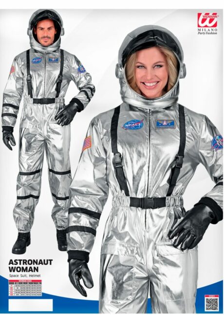 DEGUISEMENT ASTRONAUTE ARGENT FEMME 2807 2, Déguisement Astronaute Argent avec Casque Souple