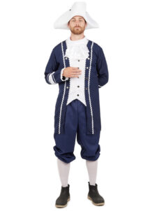 déguisement de marquis, costume marquis homme, déguisement Versailles, Déguisement de Marquis, Bleu et Blanc, avec Chapeau