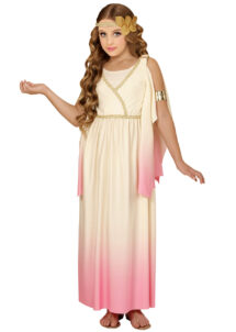 déguisement romaine enfant, déguisement déesse grecque fille, Déguisement de Déesse Grecque Ivoire et Rose, Fille