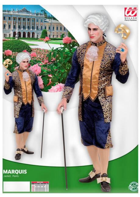déguisement de marquis, costume marquis homme, déguisement Versailles, Déguisement de Marquis, Bleu et Doré