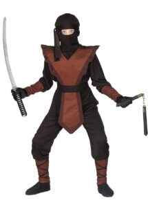 déguisement de Ninja garçon, déguisement de ninja enfant, Déguisement de Ninja Marron et Noir, Garçon