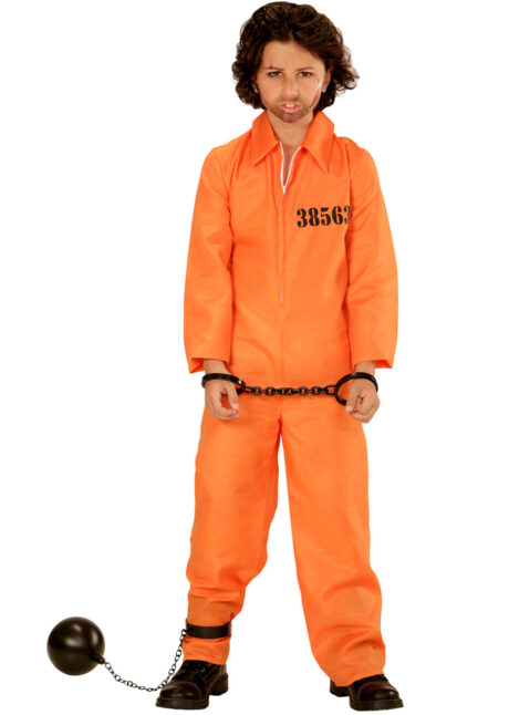 déguisement prisonnier américain, costume prisonnier orange enfant, prisonnier garçon, Déguisement de Prisonnier Américain, Garçon