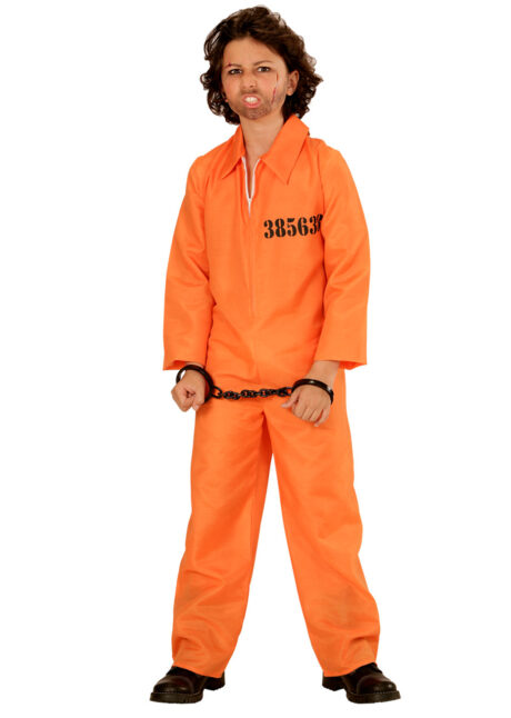 déguisement prisonnier américain, costume prisonnier orange enfant, prisonnier garçon, Déguisement de Prisonnier Américain, Garçon