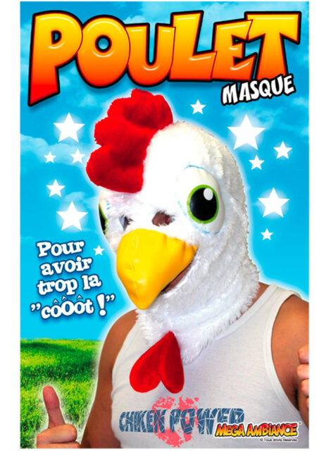 masque de coq, coqs français, France, poulet, masques animaux, Masque de Coq, Fausse Fourrure