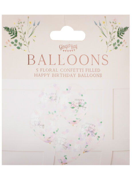 ballons anniversaires confettis, ballons confettis fleurs, ballons hélium, ballons ginger ray, Ballons Anniversaire, Confettis Fleurs et Pétales