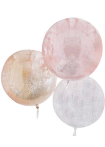 ballons bulles glitter, ballons scintillants, ballons transparents, ballons hélium, ginger ray, 3 Ballons Bulles Glitter, Rose Gold, Doré et Argent, Ginger Ray