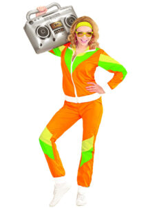 déguisement années 80 orange fluo, déguisement survêtement années 80, jogging années 80, Déguisement Années 80, Jogging Orange Fluo