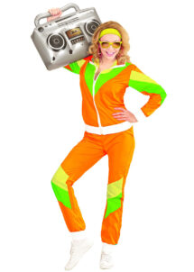 déguisement années 80 orange fluo, déguisement survêtement années 80, jogging années 80