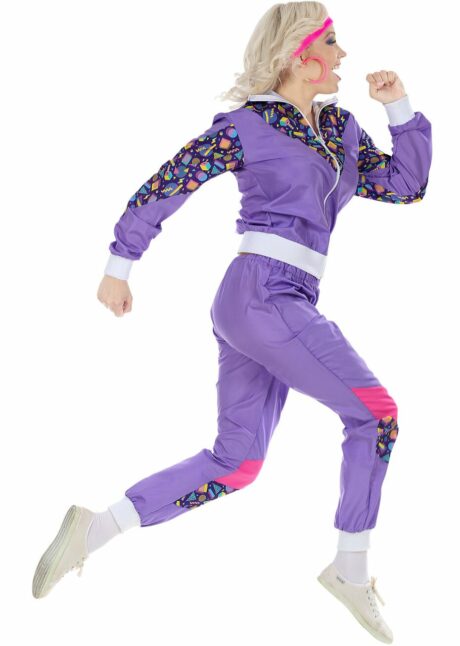 déguisement années 80 jogging violet, survêtement violet années 80, Déguisement Années 80 Survêtement Violet