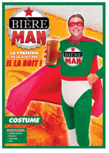 déguisement humour, déguisement bière, costume super bière