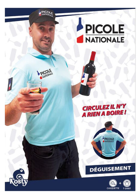 déguisement humour picole nationale, déguisement evg humour, déguisement humour police, Déguisement Picole Nationale, avec Casquette