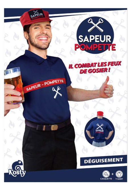 déguisement humour pompier, déguisement evg, déguisement humour, Déguisement Sapeur Pompette, avec Casquette
