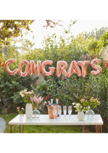 guirlande congrats, guirlande félicitations, décoration diplômés, ginger ray, guirlande message, Guirlande de Ballons Congrats, Rose Gold