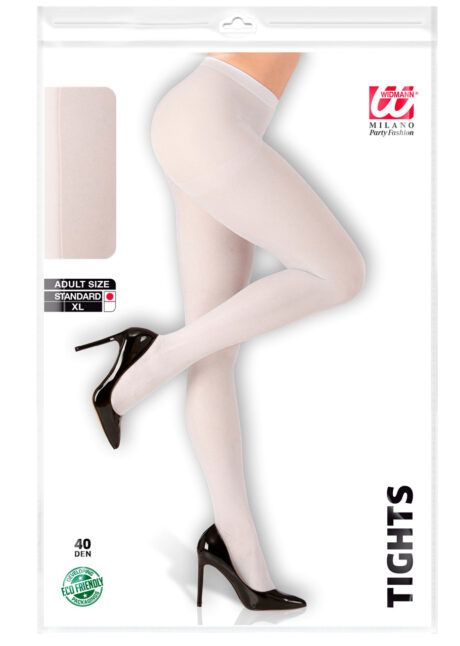 collants blancs, bas blancs, collants, Collant Opaque, Blanc