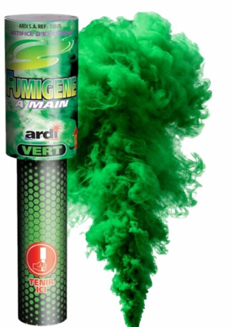 fumigène à main, fumigène vert, fumigènes, Fumigène à Main Vert sur Bâton – 45 Secondes, Pack de 2