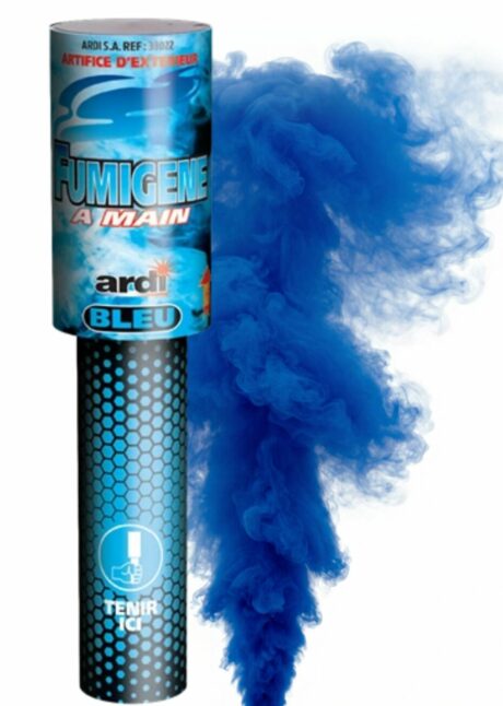 fumigène à main, fumigène bleu, fumigènes, Fumigène à Main Bleu sur Bâton – 45 Secondes, Pack de 2