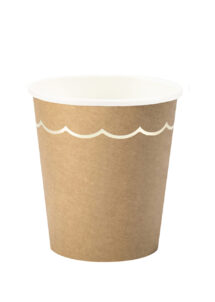 gobelets en carton, gobelets jetables, gobelets couleur kraft, vaisselle jetable qualité