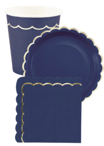 serviettes en papier pour anniversaires, serviettes jetables bleu nuit