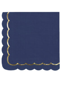 serviettes jetables, serviettes en papier, serviettes bleu marine papier, Vaisselle Bleu Marine, Serviettes Bleues et Dorées