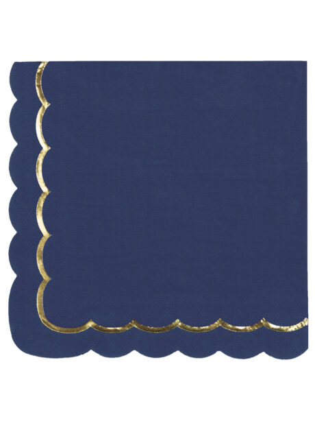serviettes jetables, serviettes en papier, serviettes bleu marine papier, Vaisselle Bleu Marine, Serviettes Bleues et Dorées