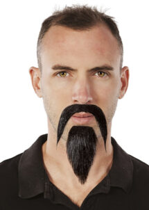 fausses moustaches, postiche, ausses moustaches réalistes, fausse moustache noire, moustache chinois, moustache noire, Moustache Noire, Mandarin, avec Bouc