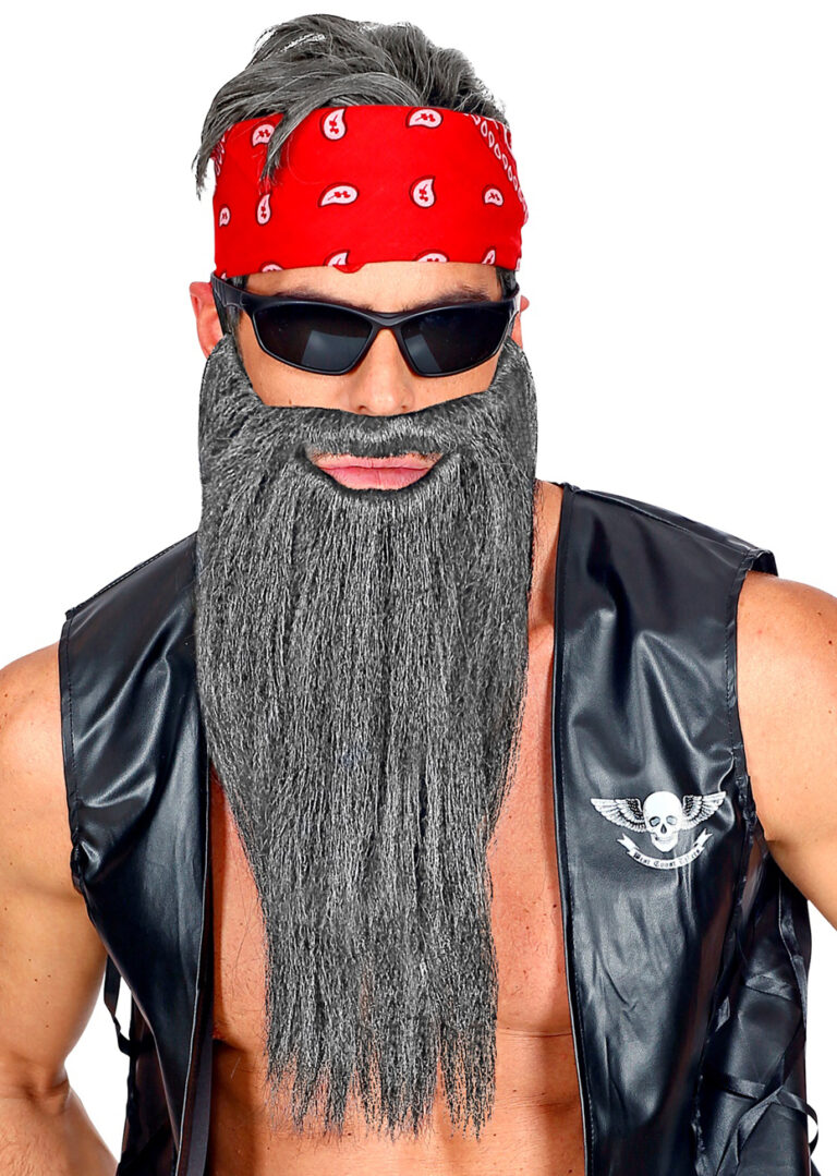 Barbu Avec Longue Barbe Et Moustache Tenant Une Hache Vive En Studio Fond Gris Image210956663