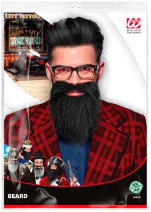postiche, barbe noire, fausse barbe