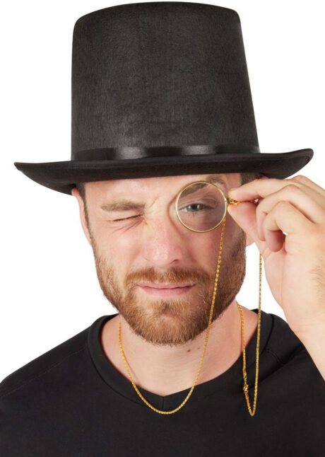 monocle, monocle déguisement, accessoire années 20, Monocle en Métal avec Chaîne Dorée