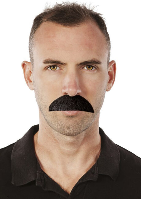 moustache noire, postiche noir, moustache déguisement, Moustache Dupont, Noire