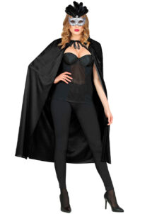 Cape Velours Longue Halloween - Déguisement Vampire Sorcier - Capuchon Inclus - Taille XS à 3XL