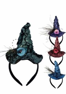 mini chapeau de sorcière, chapeaux de sorcière halloween, serre tête sorcière, Mini Chapeau de Sorcière sur Serre-Tête