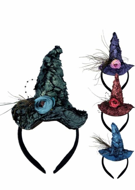 mini chapeau de sorcière, chapeaux de sorcière halloween, serre tête sorcière, Mini Chapeau de Sorcière sur Serre-Tête