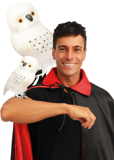 chouette blanche Edwige, chouette plumes, décorations halloween, faux oiseaux, Chouette Plumes Blanches, Edwige